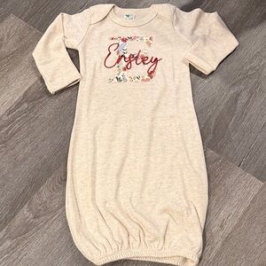 Ensley Baby Gown with Floral Detail